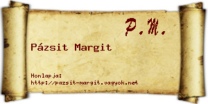 Pázsit Margit névjegykártya